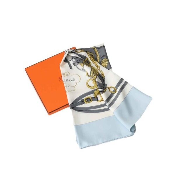 HERMES Blue Scarf - Picture 1 of 5
